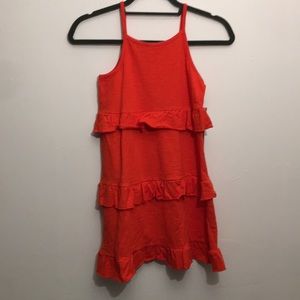NWT Fabkids Orange Adjustable Strap 3 Tier Ruffled Sundress: Size 8/10